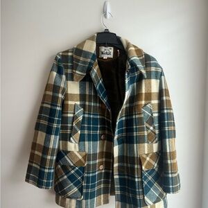 Wool plaid blazer